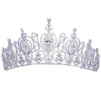 Crystal Heart Bridal Tiara Crowns Pageant for Bride Hair Bands Wedding Hair Jewelry Shining Brightly, Showing Exquisite Beauty
