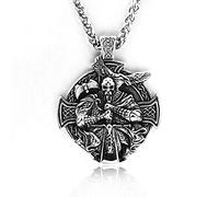 Crystal Heart Necklace,Punk Anchor Necklace Amulet Crow Metal Gift/with C/60Cm