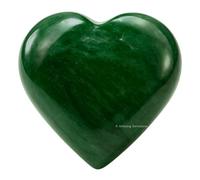 Crystal Heart Palm Stone - Pierre d'inquiétude de massage de poche pour l'équilibrage naturel du chakra du corps, la guérison par le Reiki et la grille de cristal (Green Aventurine dark)