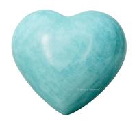 Crystal Heart Palm Stone - Pierre d'inquiétude de massage de poche pour l'équilibrage naturel du chakra du corps, la guérison par le Reiki et la grille de cristal (Amazonite)