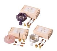 Crystal Incense Holder - Flower Style Stick Burner, Tray Ash Catcher, Handmade Natural Stone Aromatherapy Support Plate, Decorative Flow Base Relaxation Meditation Yoga Spa Room Ambience Use