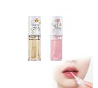Crystal Jelly Moisturizing Lip Gloss oil set de 2 pièces full Lip Oil Lipstick Lasting Bright Lip Oil outil de soin des lèvres