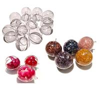CRYSTAL KING Lot de 10 boules de Noël transparentes en acrylique de 5 cm de diamètre - Boules de décoration à suspendre transparentes - Pour sapin de Noël - Boules de Noël - Divisible à remplir