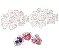 CRYSTAL KING Lot de 20 moules en acrylique en forme de cœur divisible - 6,5 cm - Boule transparente à suspendre - Pour bricolage et bricolage