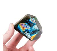 Crystal Labradorite Rough Stone Mine Mark Geometry Blue Moonstone Stone Home Desktop Decoration Ornaments,100~150g