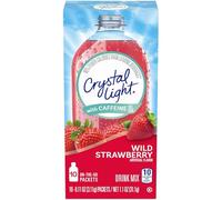 Crystal Light Mélange à boisson à la fraise sauvage avec caféine On The Go Lot de 10 sachets de 31,1 g