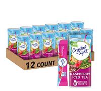 Crystal Light Thé glacé à la framboise sans sucre naturellement aromatisé en poudre, mélange de 72 paquets de 6 paquets (lot de 12)