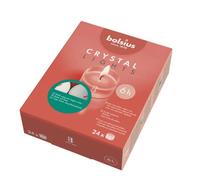 Bolsius - Crystal Lights chauffe-plat blanc avec tasse transparente - Longue durée de combustion de 6 heures - box 24 - Non parfumée - Cire végétalienne