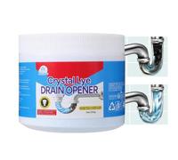 Crystal Lye Décapsuleur de drainage, poudre de nettoyage pour évier, sabots de douche, déboucheur de drain lye, extracteur de sabots, puissant agent d'excavatrice de tuyaux, nettoyant multi-usages,