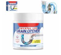 Crystal Lye Drain Opener,Multifunction Powerful Pipe Dredging Agent,260g Crystal Lye Drain Opener Powder,for Unclog Drains,Bathroom Sinks, Kitchen Sinks,Shower Pipes (1pc)
