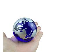 Crystal Magic Sphere Globe World Map Artisanat à Boules 60 mm Verre Marbres Globe Mondial Terrarium Figurines Home Office Decor (Gris)