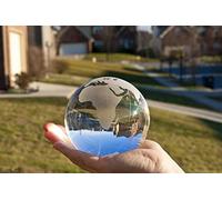 Crystal Magic Sphere Globe World Map Artisanat à Boules 60 mm Verre Marbres Globe Mondial Terrarium Figurines Home Office Decor (Clear)