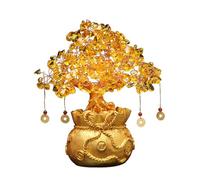 Crystal Money Tree - Affichage Pour Traditionnel, Décoration De Gemmes Jaune Énergie | Citrine Coin Tree Pour Et Abondance, Cadeau Pour Le Pros