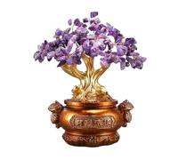 Crystal Money Tree Money Crystal Tree, Gem Beads Chakra Tree, Office Desk Decor Spiritual Crystal Ornement Feng Shui Gem Tree (Violet)