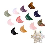 Crystal Moon | Lot de 12 pierres précieuses naturelles décoratives - Pierre précieuse de lune | Pour équilibrer l'énergie de la maison, Noël, protection des femmes, méditation