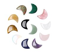 Crystal Moon | Lot de 12 pierres précieuses naturelles polies en forme de lune, pour équilibrer l'énergie de la maison, Noël, protection des femmes, méditation