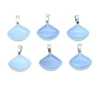 Crystal Natural Rough 4pc Sector Natural Stone Pendentids Rose Quartz Agate Turquoise Crystals Charmes pour les bijoux faisant des boucles d'oreilles de collier de bricolage (couleur: opale)
