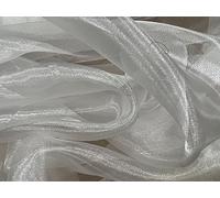 Crystal Organza Tissu tissé léger, vendu au mètre - Uni - Blanc