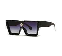 Crystal Oversized Women Sunglasses Men Shades UV400(Black Grey Gradient)