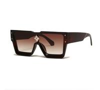 Crystal Oversized Women Sunglasses Men Shades UV400(Brown Tea)