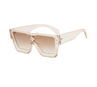 Crystal Oversized Women Sunglasses Men Shades UV400(Champagne Tea)