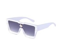 Crystal Oversized Women Sunglasses Men Shades UV400(Half White Grey)