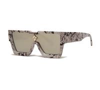 Crystal Oversized Women Sunglasses Men Shades UV400(Marbling Silver)