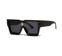 Crystal Oversized Women Sunglasses Men Shades UV400(Matte Black Grey)