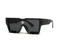 Crystal Oversized Women Sunglasses Men Shades UV400(Stripe Grey)