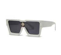 Crystal Oversized Women Sunglasses Men Shades UV400(White Grey)