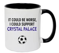 Crystal Palace Tasse pour fan de football Noir/blanc