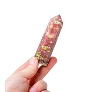 Crystal Peach Blossom Tourmaline Point Wand Gemstone Peach Blossom Stone Column Quartz Tower Home Decoration Ornaments