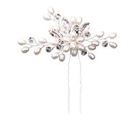 Crystal Pearl Flower Hair Pins Clips For Women Bride Jewelry Wedding Accessories Rhinestone Party Hairpin Headpiece(Color-9)
