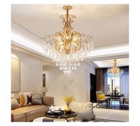 Crystal Pendant Light, Attic Living Room, Luxurious Golden Circular Light