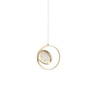 Crystal Pendant Light Modern Gol Chandelier Round Round Ripple Cor corps de lampe à cristaux avec un pendentif à angle réglable à 360 ° pour la salle à manger de l'îlot de cuisine, la chambre, le