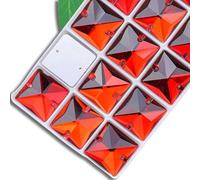 crystal populaire AB carré à coudre sur strass cristal de verre 8,10,12,14,16,22 mm perles de pierre à coudre à dos plat robe fournitures artisanales-rouge-16 mm 24 pièces
