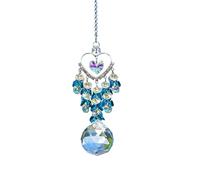 Crystal Prism - Charme de Receveur de Soleil en Forme de cœur, Ornement de Pendentif en Verre Suspendu, réflecteur de lumière de fenêtre décorative, Accessoire en Pierre Arc-en- à facettes | Perfe