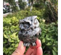 Crystal Quartz Flame Stone Owl Lord Hand-Carved Crafts Ornaments Minerals Room Decoration Gifts (Size : 3pcs)