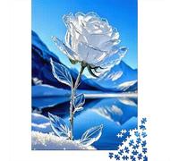Crystal Rose Puzzle pour Adultes Snow Mountain Lake 1000 Pièces Papier Recyclé pour Adultes Puzzle en Pièces Amusant Et Stimulant Jeu de Famille 52x38cm/1000pcs