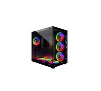 MRed – Boîtier PC Gamer ATX Crystal Sea Noir RGB