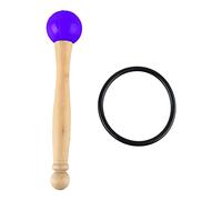 Crystal Singing Bowl Mallet Wood Poignée avec 1 anneau de caoutchouc surface lisse, pas de bavures, son clair pour les performances musicales, la guérison méditative et les outils (Purple)