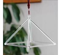 Crystal Singing Pyramid for Sound Bath Chakra Balance Meditation, Come with Crystal Striker & Hanging Strap(8inch)