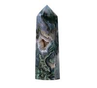 Crystal Single Pointed Column Agate with Hole Stone Polished Hexagonal Feng Shui Home Decoration for and Grid,4~5cm Gemstone Stone