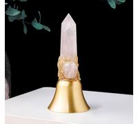 Crystal Single Pointed Column Magic Wish Bell Hand Bell Crystal Dinner Bell for Restaurants, or Home Decor,D