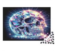 Crystal Skull Art Puzzle 1000 Pièces Adulte en Carton Épais Et Robuste,Puzzle Brain Training Puzzle pour Une Activité Fuzzle Après L'école,Passion Nature Et Faune 52x38cm/1000pcs