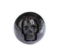 Crystal Skull Half-Gem Ghost Head Carving - Handcrafted Gemstone Art Sculpture for Halloween Décor, Home Décor, or Gift