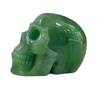 Crystal Skull Sculptures Various Home Decorations (Color : Green) Gemstone Stone