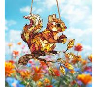 Crystal Sky Bluebird Stained Art Ornament,2D Acrylic Birds Sun Window Hanging,Stained Glass Decorations,for Windows Indoor Gardens Home Garden Modern Wall Hanging