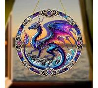 Crystal Sky Bluebird Stained Art Ornament,2D Acrylic Birds Sun Window Hanging,Stained Glass Decorations,for Windows Indoor Gardens Home Garden Modern Wall Hanging