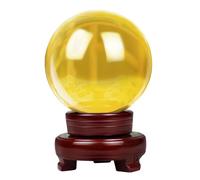 Crystal Sphere Ball Glass Citrine Crystal Ball for Decorative Ball, Photography, Gazing Divination or Feng Shui, and Fortune Telling Ball,15cm